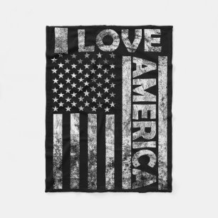 I Love America Shirt Usa Flag 4th July Independenc Fleece Blanket