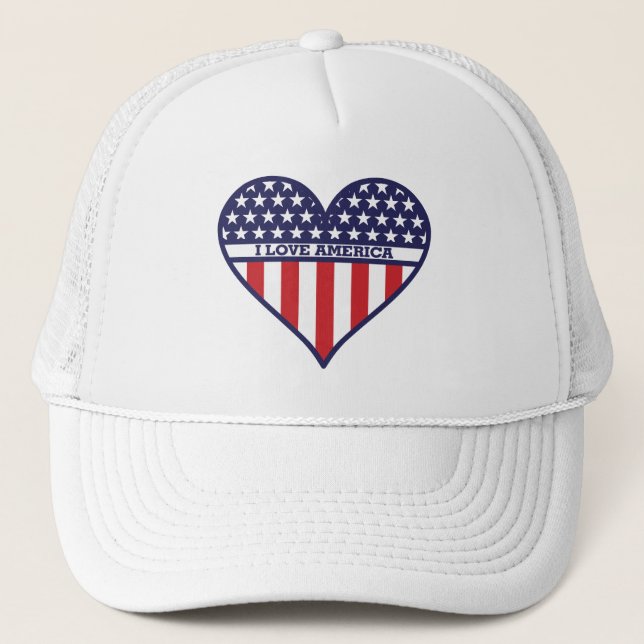 I Love America Trucker Hat (Front)