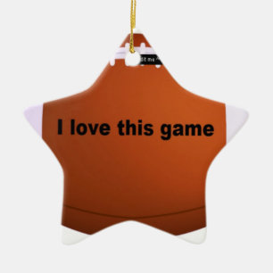 I love American footballs.png Ceramic Ornament