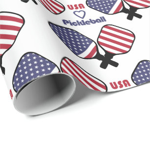 I love American pickleball wrapping paper