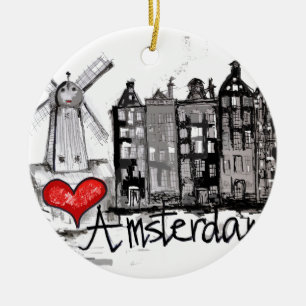 I love Amsterdam Ceramic Tree Decoration