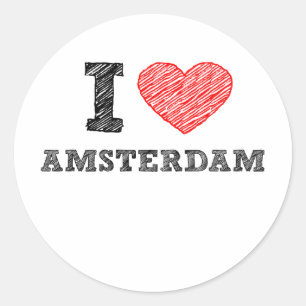 I Love Amsterdam Classic Round Sticker