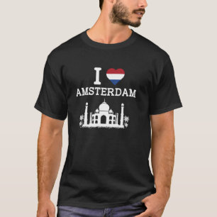 I Love Amsterdam Funny Prank Joke Indian Landmark  T-Shirt
