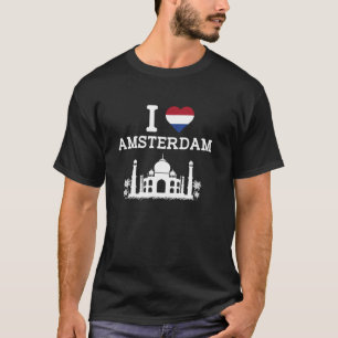 I Love Amsterdam Funny Prank Joke Indian Landmark  T-Shirt