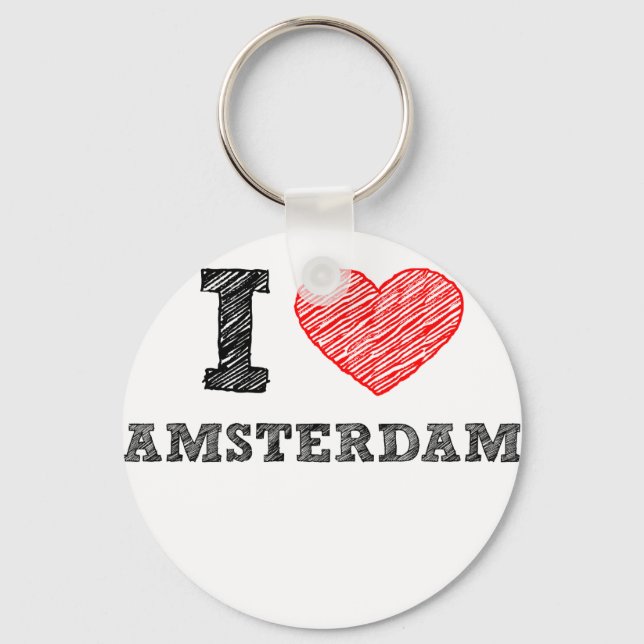 I Love Amsterdam Key Ring (Front)