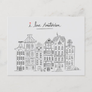 I love Amsterdam Travel The Netherlands Announcement Postcard