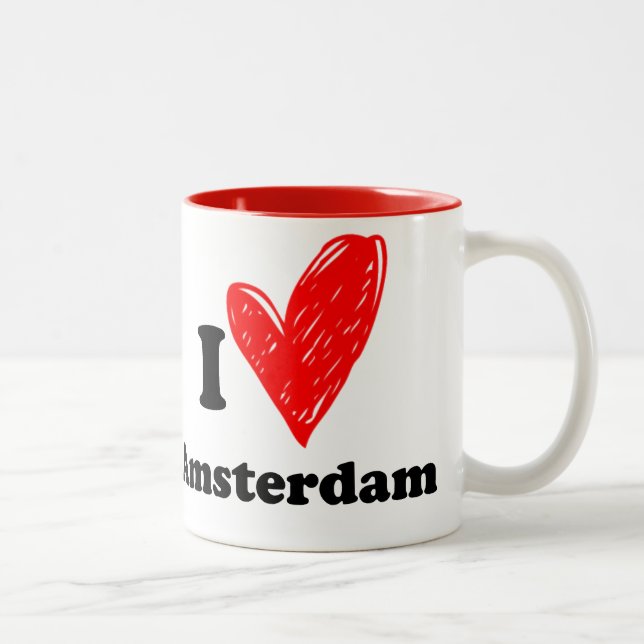 I love Amsterdam Two-Tone Coffee Mug (Right)