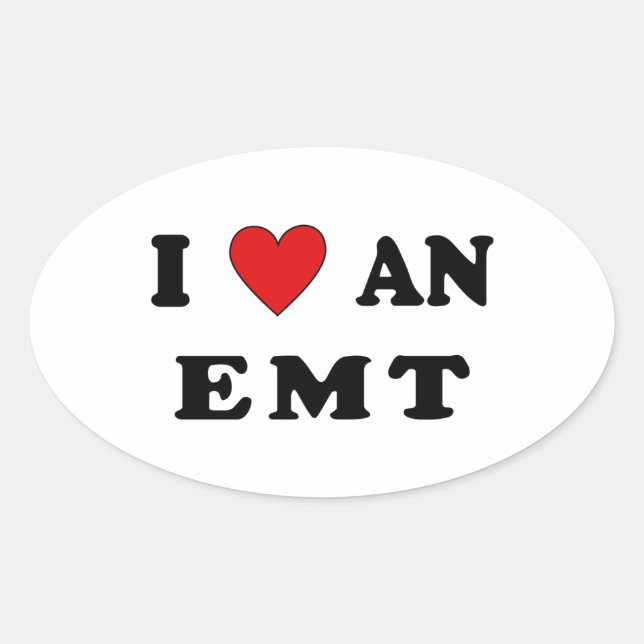 I Love An EMT Oval Sticker (Front)