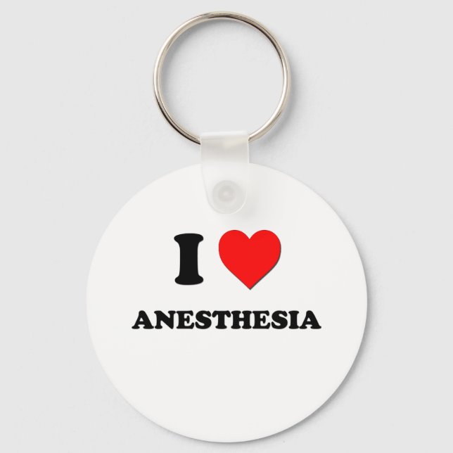 I Love Anaesthesia Key Ring (Front)