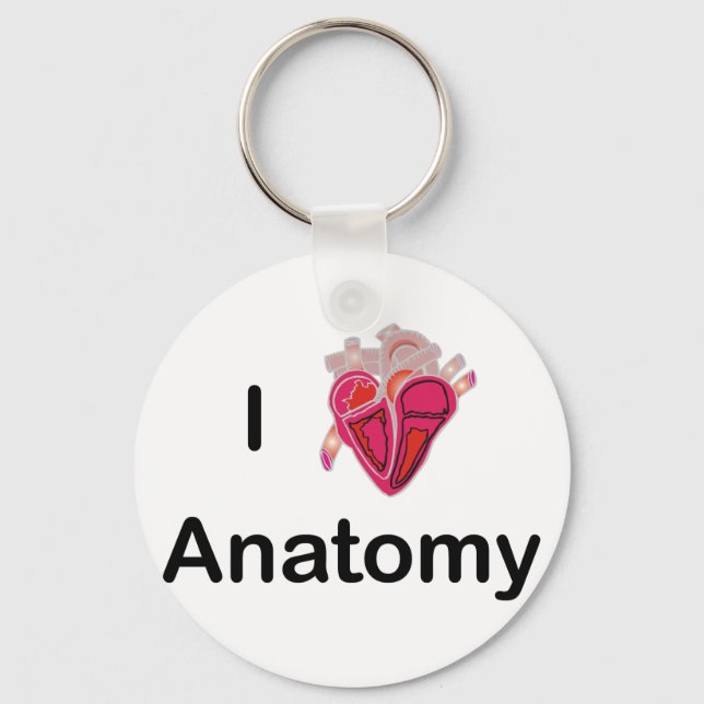 I Love Anatomy with human heart! Key Ring (Front)