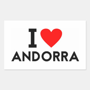 i love Andorra country nation heart symbol text Rectangular Sticker