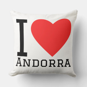 I love andorra square sticker cushion