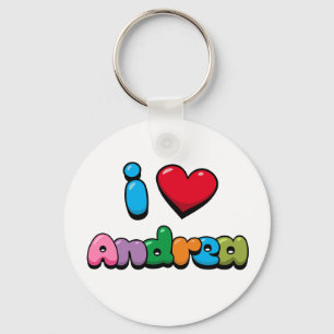 I Love Andrea Key Ring