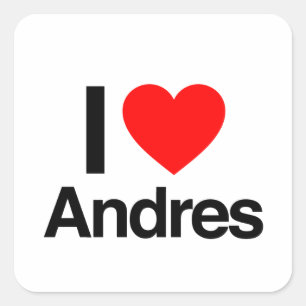 i love andres square sticker