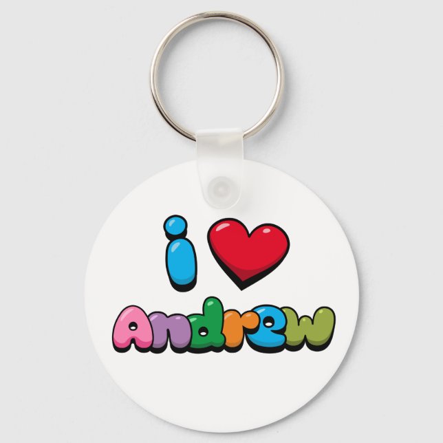 I Love Andrew Key Ring (Front)