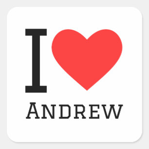 I love andrew square sticker