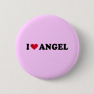 I LOVE ANGEL 6 CM ROUND BADGE