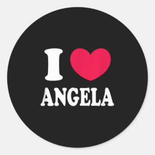I Love Angela  Classic Round Sticker