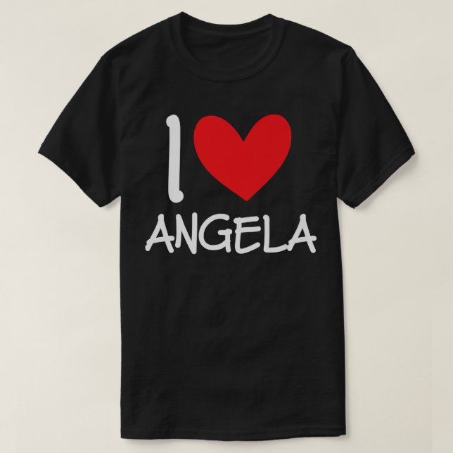I Love Angela Name Personalized Girl Woman BFF Fri T-Shirt (Design Front)