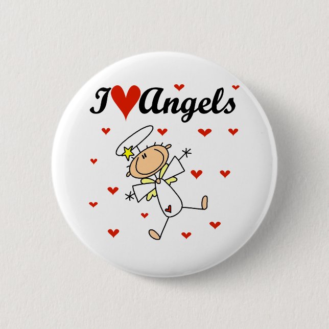 I Love Angels T-shirts and Gifts 6 Cm Round Badge (Front)