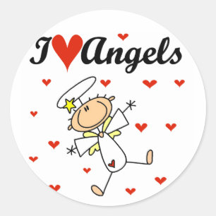 I Love Angels T-shirts and Gifts Classic Round Sticker