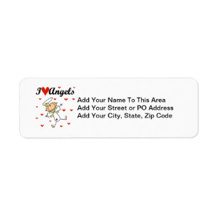 I Love Angels T-shirts and Gifts Return Address Label