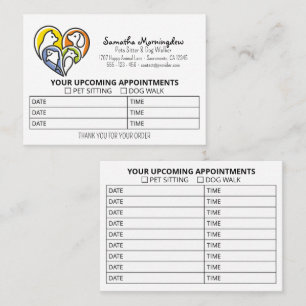 I love animals - Cat Dog Fish Bird in a Heart 1 Business Card