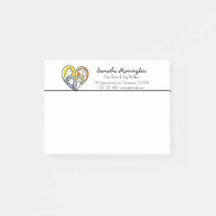 I love animals - Cat Dog Fish Bird in a Heart 1 Post-it Notes