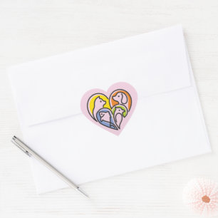 I love animals - Cat Dog Fish Bird in a Heart 1 Sticker