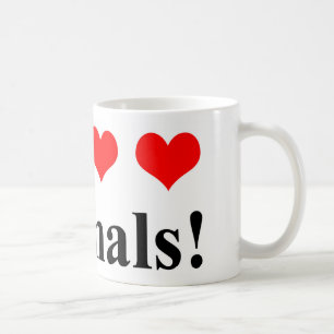 I love animals! coffee mug