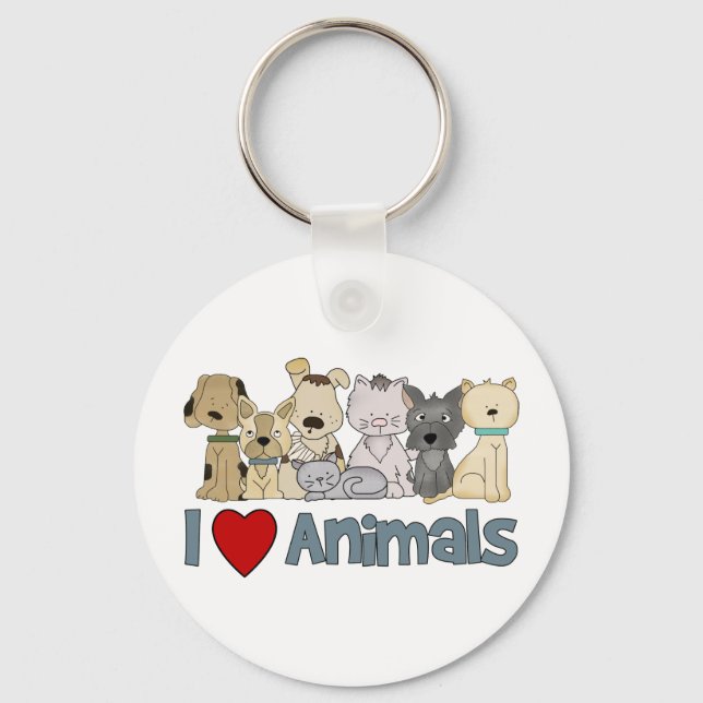 I Love Animals Key Ring (Front)