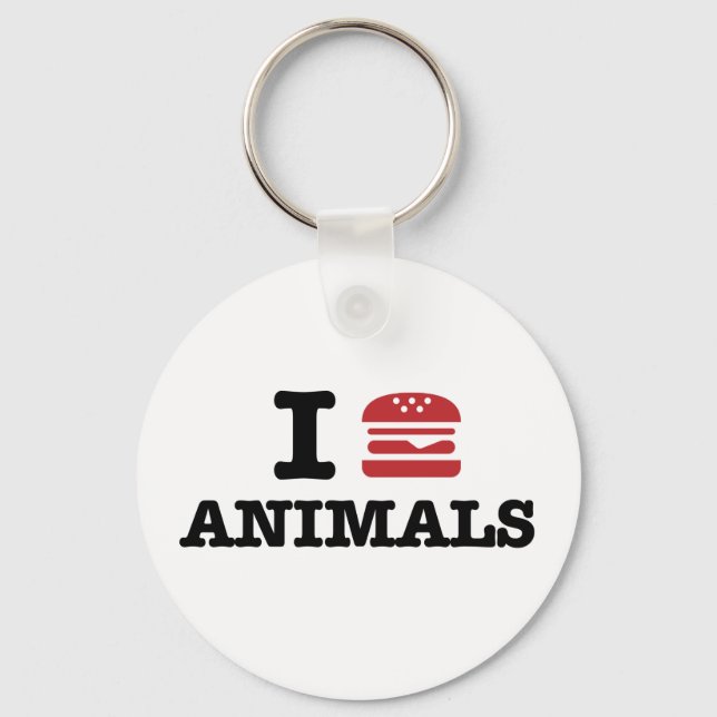 i love animals key ring (Front)