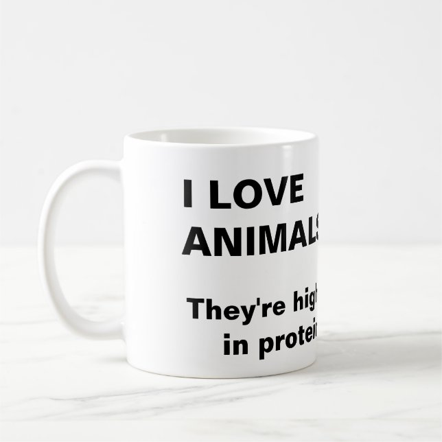"I Love Animals" mug (Left)