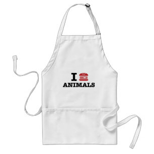 i love animals standard apron