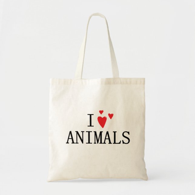 I love Animals Tote Bag (Front)