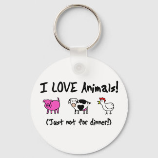 I Love Animals Vegetarian Key Ring