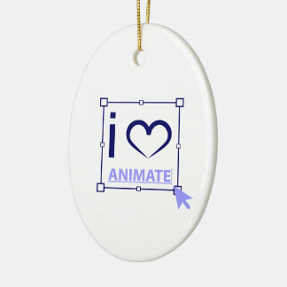 I Love Animate Ceramic Ornament