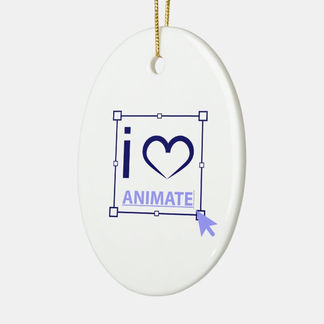 I Love Animate Ceramic Ornament (Left)