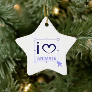 I Love Animate Ceramic Ornament