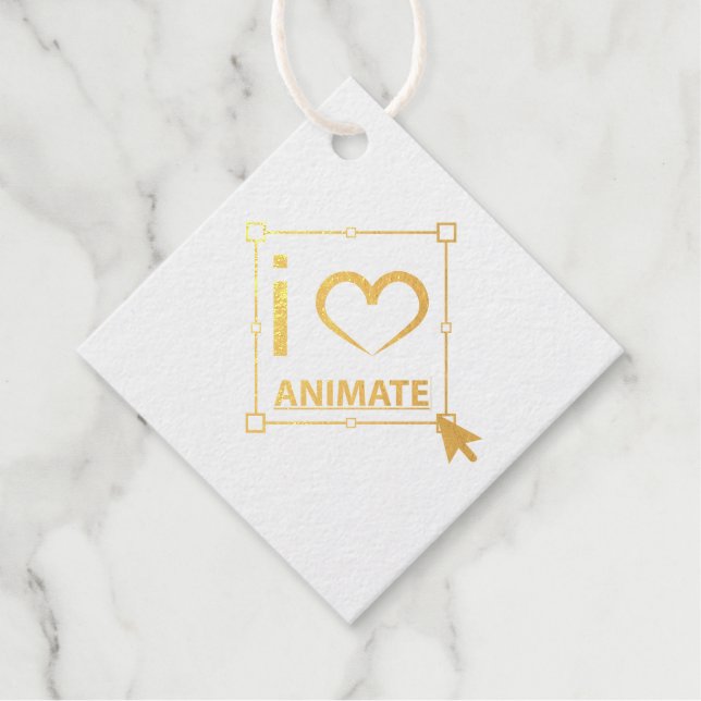 I Love Animate Favour Tags (Front)