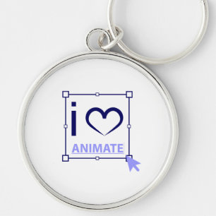 I Love Animate Key Ring