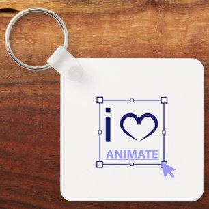 I Love Animate Key Ring