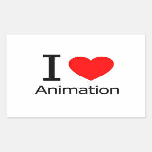 I Love Animation Rectangular Sticker