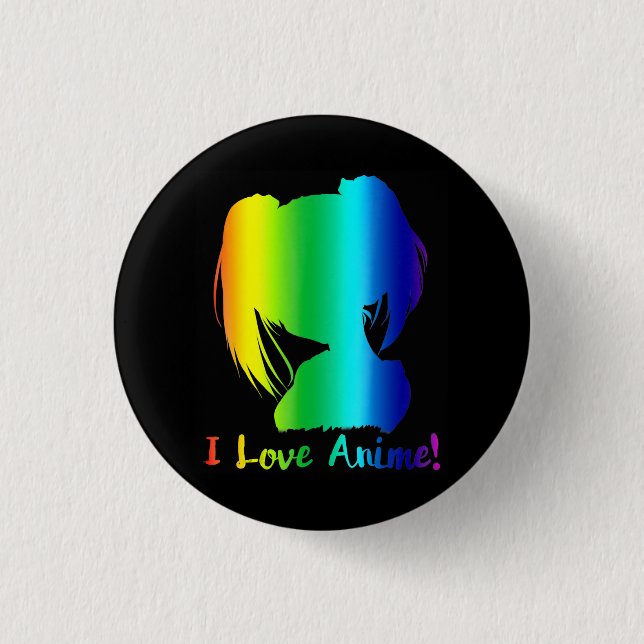 i love anime funny manga cosplay 3 cm round badge (Front)