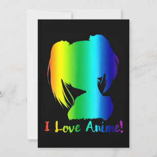 i love anime funny manga cosplay holiday card