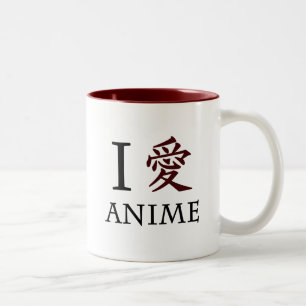 I Love Anime Two-Tone Coffee Mug