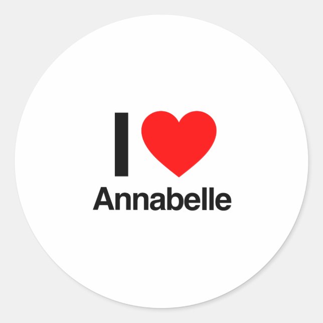 i love annabelle classic round sticker (Front)
