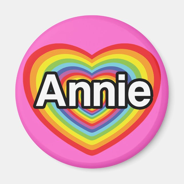 I love Annie, rainbow heart Magnet (Front)