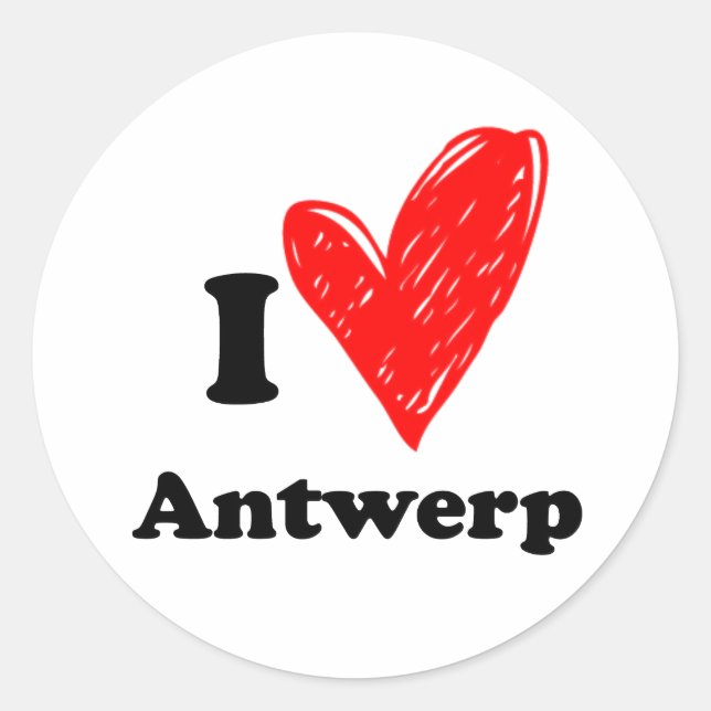 I love Antwerp Classic Round Sticker (Front)
