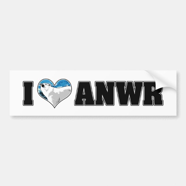 I Love ANWR Bumper Sticker (Front)